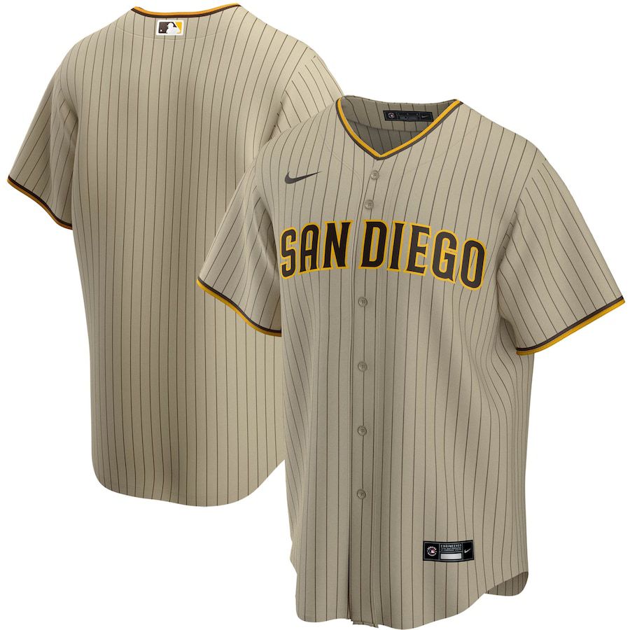 Men San Diego Padres Blank Nike Tan Alternate Replica Team MLB Jersey
